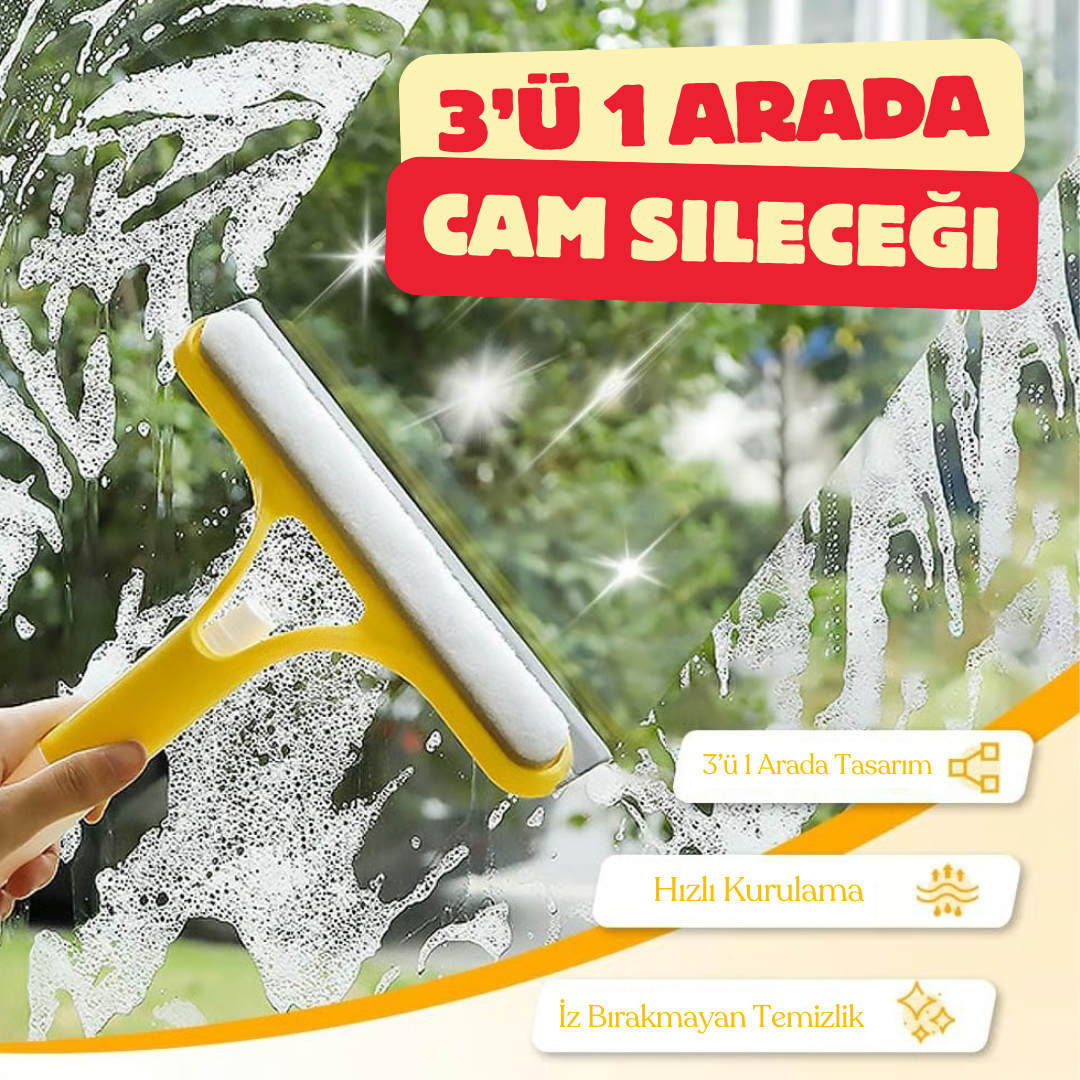 3’ü 1 Arada Spreyli Cam Temizleyici