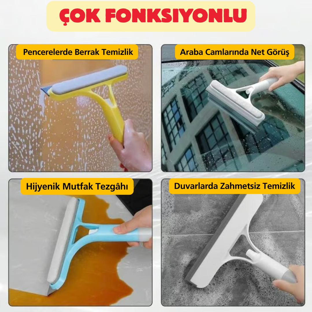 3’ü 1 Arada Spreyli Cam Temizleyici