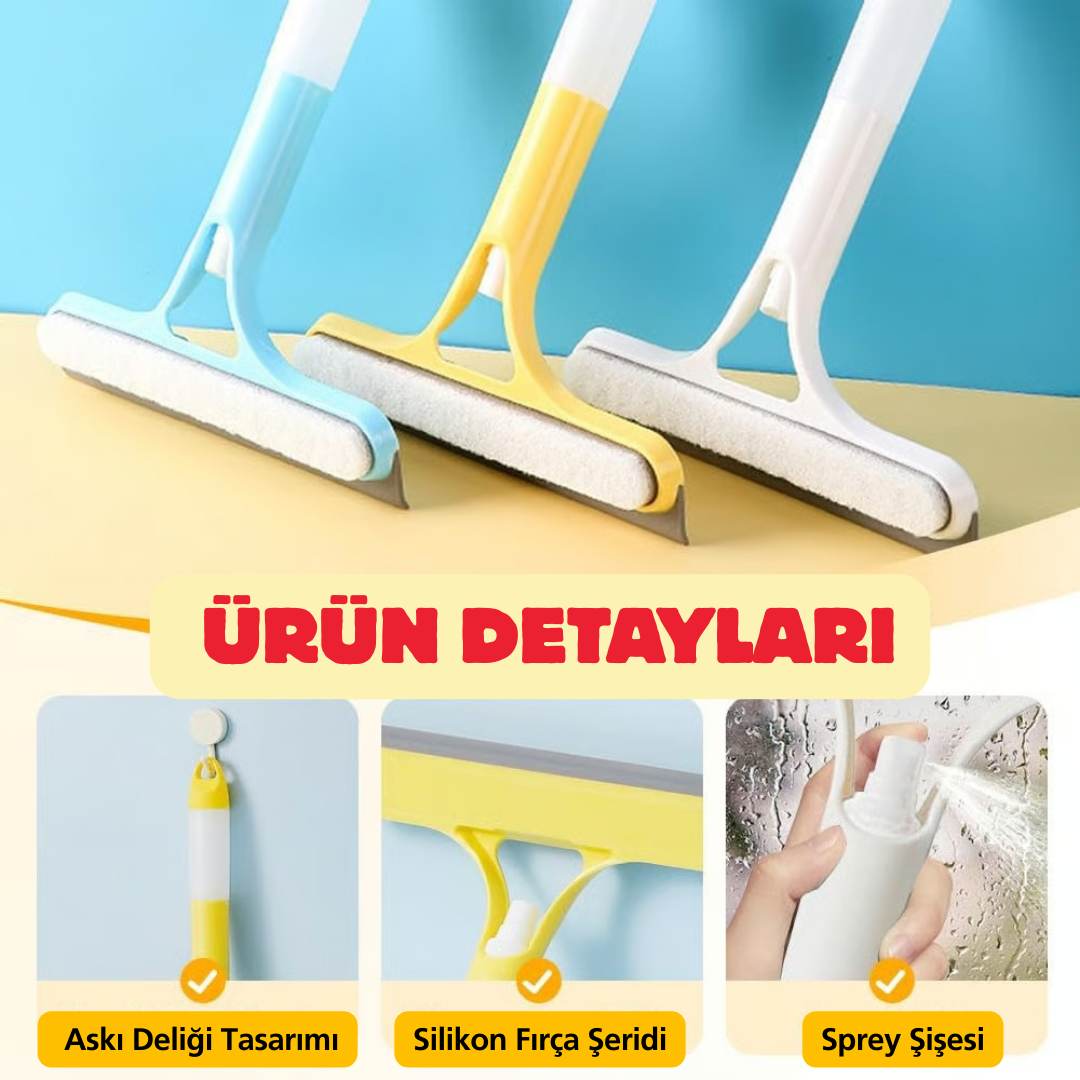 3’ü 1 Arada Spreyli Cam Temizleyici